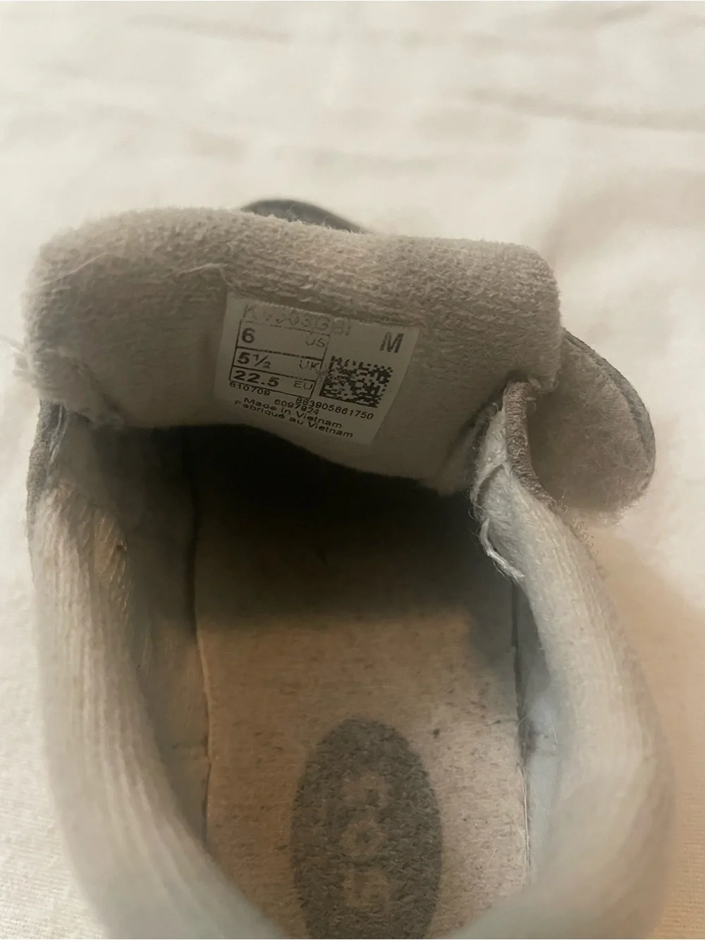 New Balance Kids Gray and White Velcro Sneakers